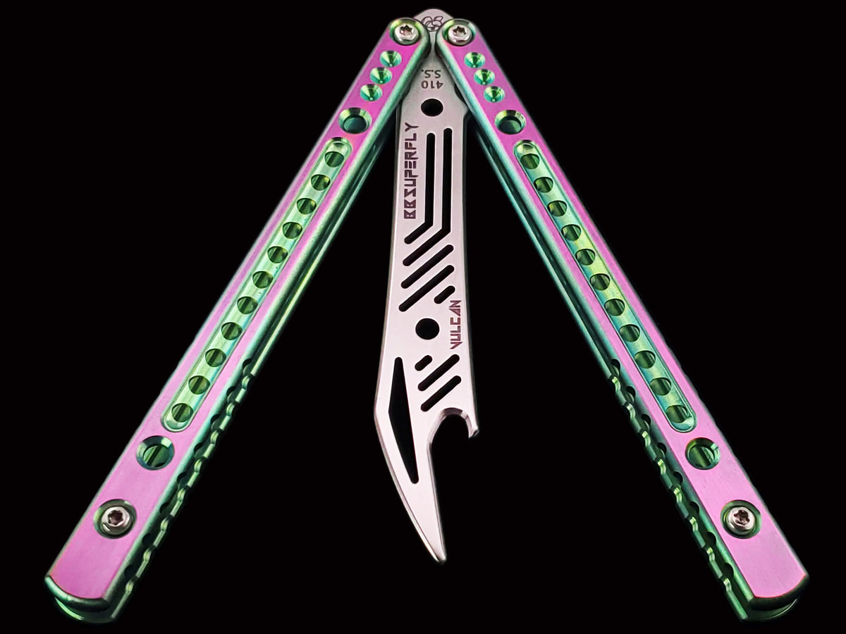 BBSuperFly Vulcan Series in Pink and Green Anodize