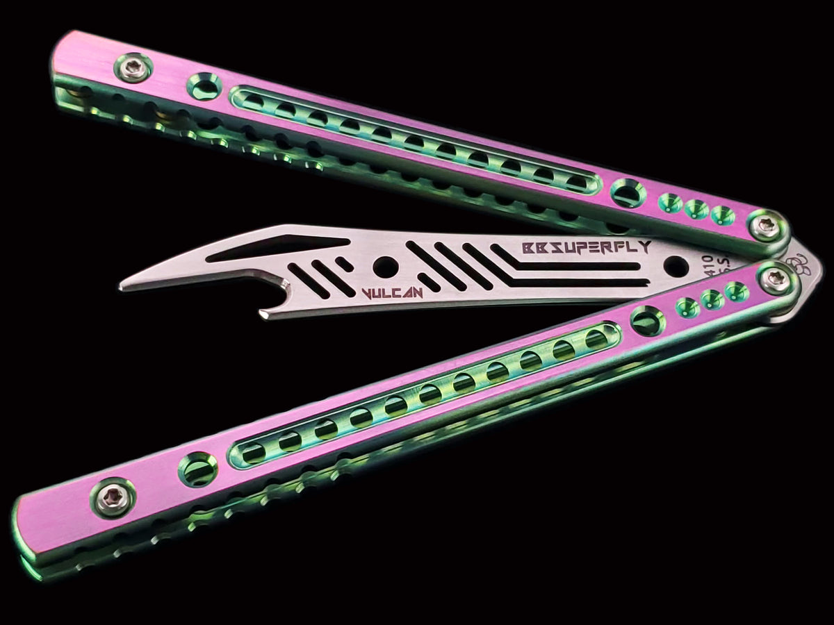 BBSuperFly Vulcan Series in Pink and Green Anodize