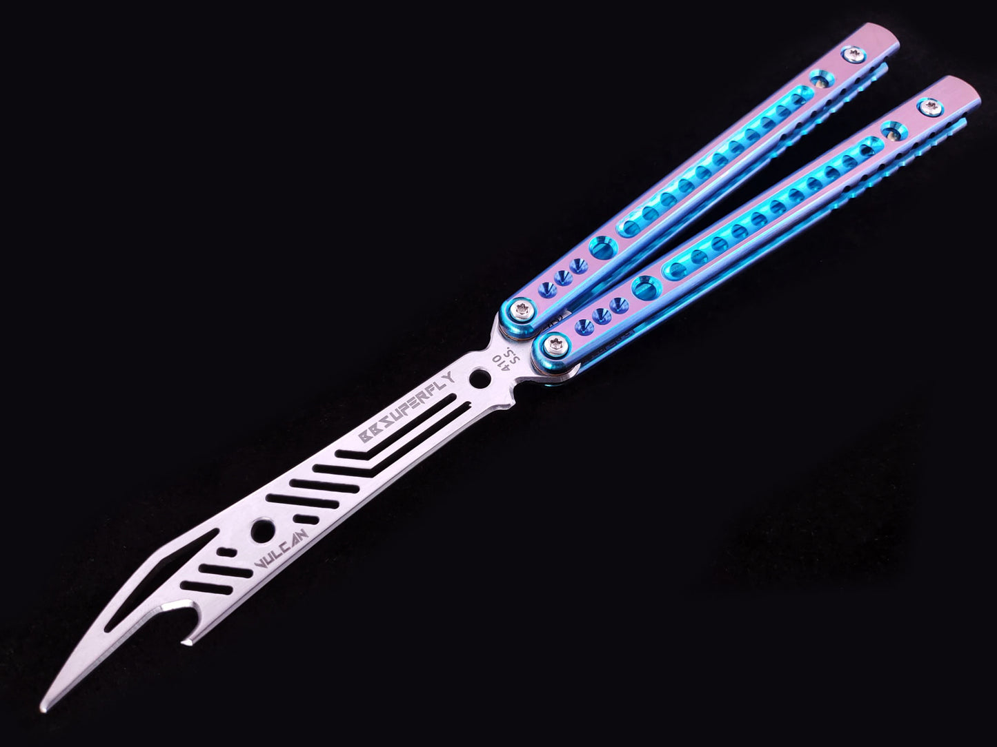 BBSuperFly Vulcan in Pink Teal and Blue Anodize