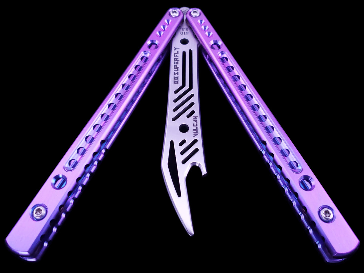 BBSuperFly Vulcan Series in Iridescent Purple and Blue Anodize
