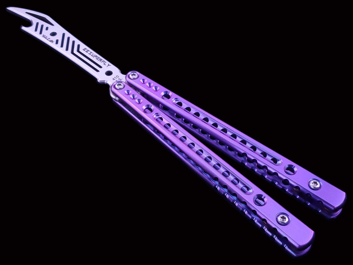 BBSuperFly Vulcan Series in Iridescent Purple and Blue Anodize