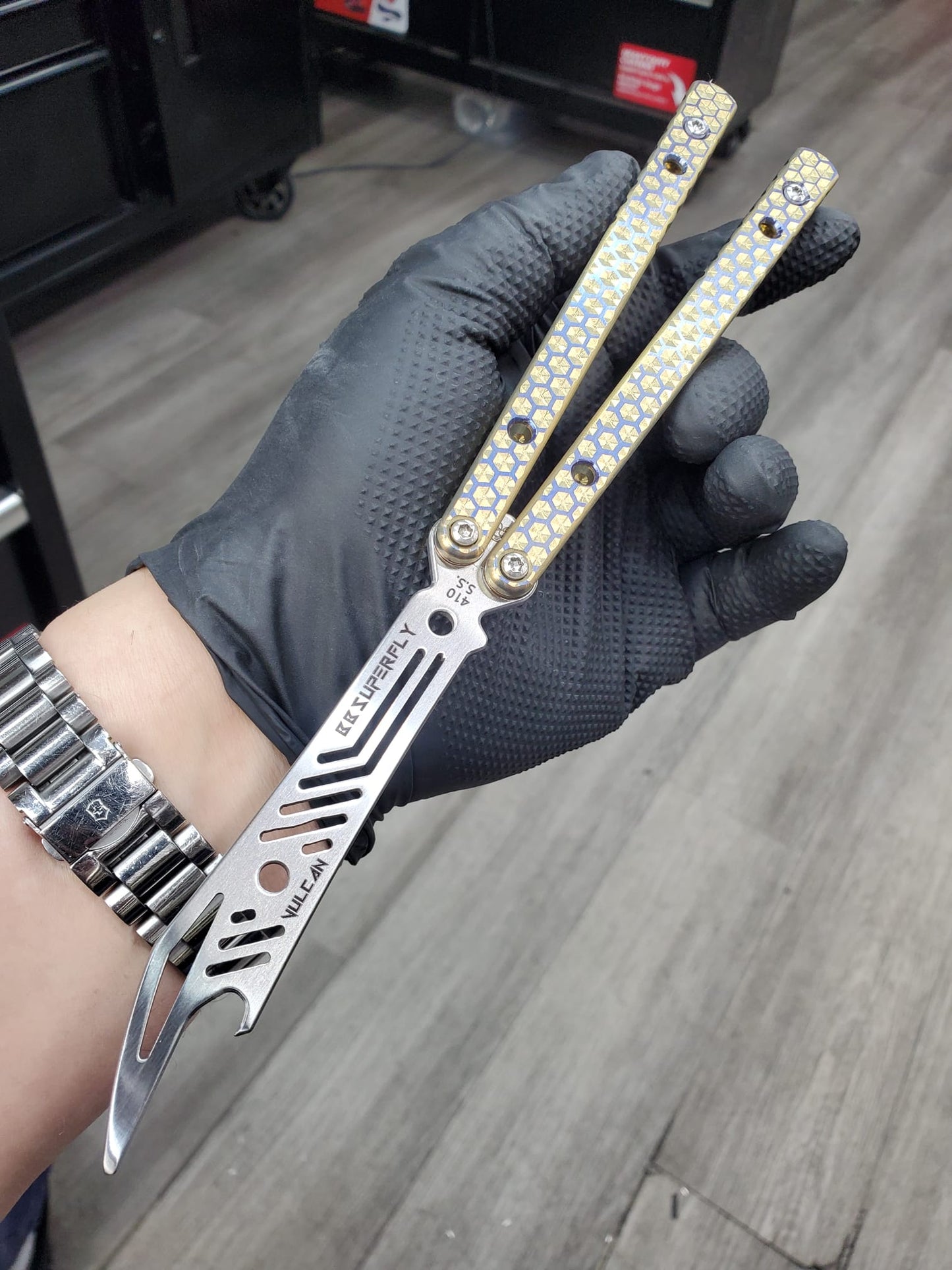 BBSuperFly HX Vulcan Anodize Gold and Blurple