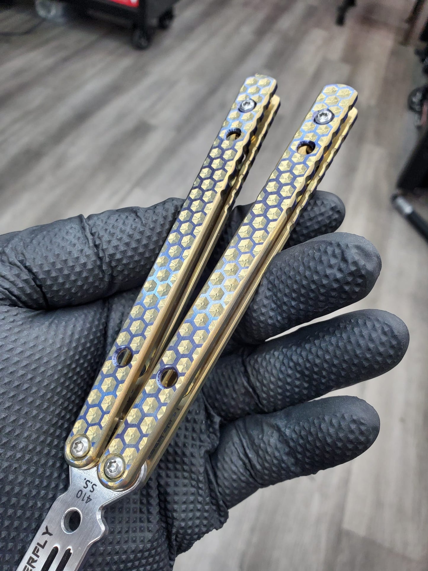 BBSuperFly HX Vulcan Anodize Gold and Blurple
