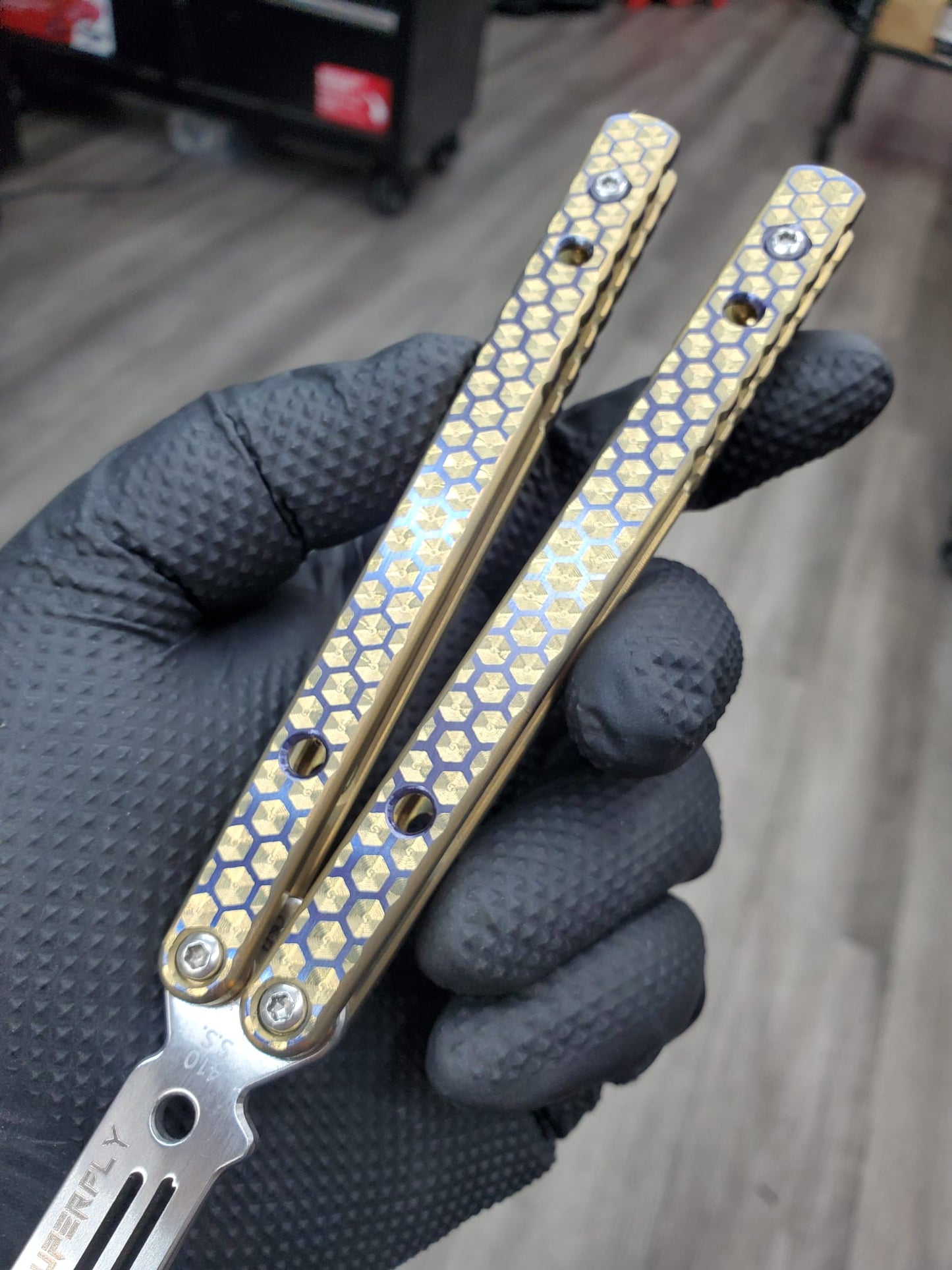 BBSuperFly HX Vulcan Anodize Gold and Blurple