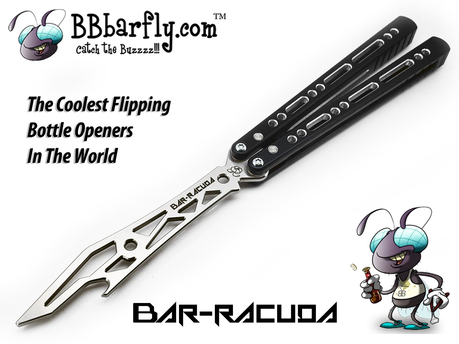 Barracuda Milled Black Open Blade End Flat